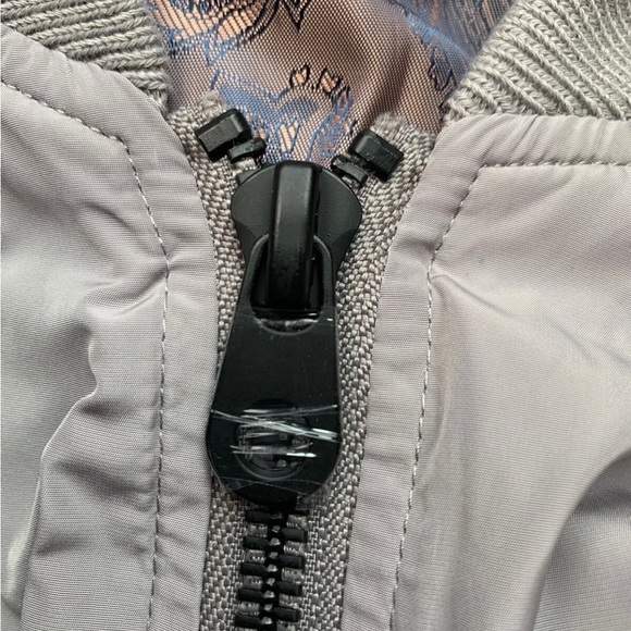 Jeff-The Baltic Nylon Bomber Jacket Mens Size Large Gray Grey MSRP $298 - Picture 4 of 7